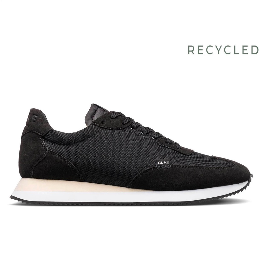 Black suede running shoes